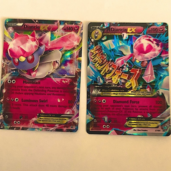 Pokémon 2015 Mega Diancie EX Holofoil XY44 &Diancie EX XY43 BlackStar Promo Rare - Picture 1 of 3